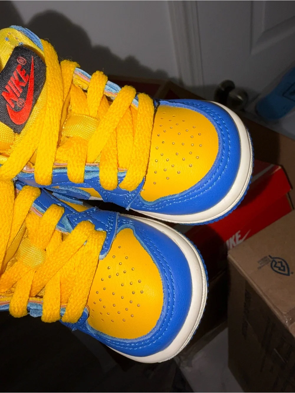 Nike Kids Blue and Yellow High-Top Sneaker (Toddler)